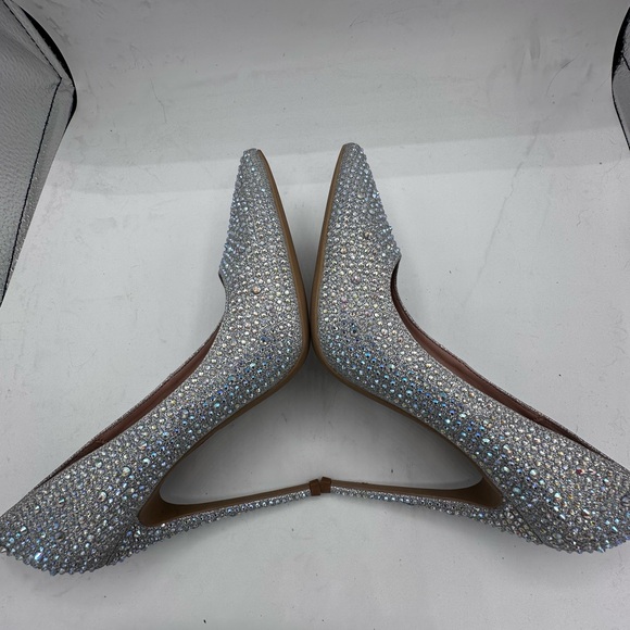Sparkling Silver Elisabet Tang NEW STUNNING 5” Rhinestone Heels PERFECTION 8.5 M - Picture 9 of 16